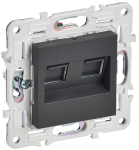 Розетка компьютерная RJ45 2-местная IEK Skandy SK-K20-2-K48 титан