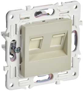 Розетка компьютерная RJ45 2-местная IEK Skandy SK-K20-2-K10 бежевый