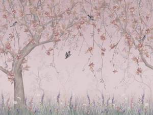 Бесшовные Eco обои Ortograf Chinoiserie 33940 Inspiration pink Гладь ОЕ-Р2