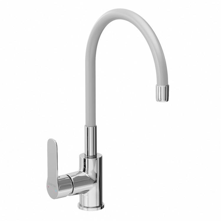 Смеситель для кухни Avrora Kitchen AV9002G с высоким гибким изливом, хром