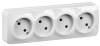 Розетка 4-местная IEK Glory ERH40-K01-10 белый