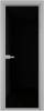 Межкомнатная дверь Profil Doors 1 AV цвет профиля Серебро, стекло безопасное 6 мм черный триплекс 800x2000
