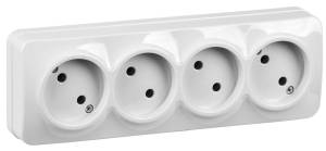Розетка 4-местная IEK Glory ERH40-K01-10 белый