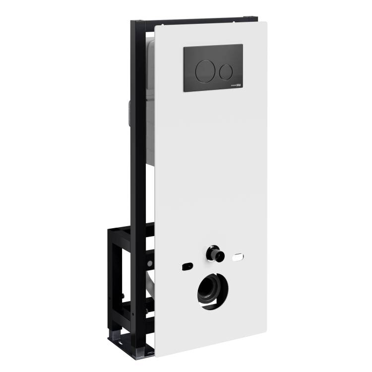 Система инсталляции для унитазов Wasserkraft Glan 66TLT.010.ME.WH.MB02 клавиша черный матовый