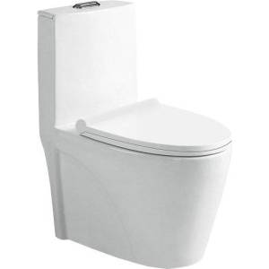 Унитаз-моноблок SantiLine SL-5012 безободковый, с крышкой-сиденьем микролифт