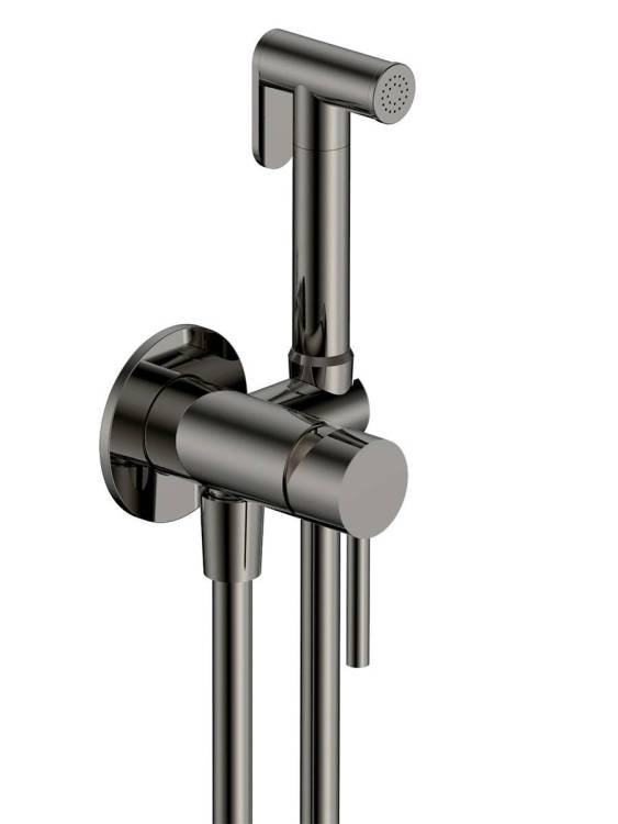 Гигиенический душ AQUAme Siena AQM6217GM скрытый монтаж, латунная лейка, Gun Metal