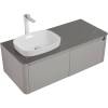 Тумба с раковиной Black&White U915.1200L 9151200L 40x120x55 Белый/Серый фото 3