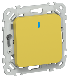 Выключатель 1-клавишный проходной IEK Flite FI-V12-1-10-1-K44 желтый карри