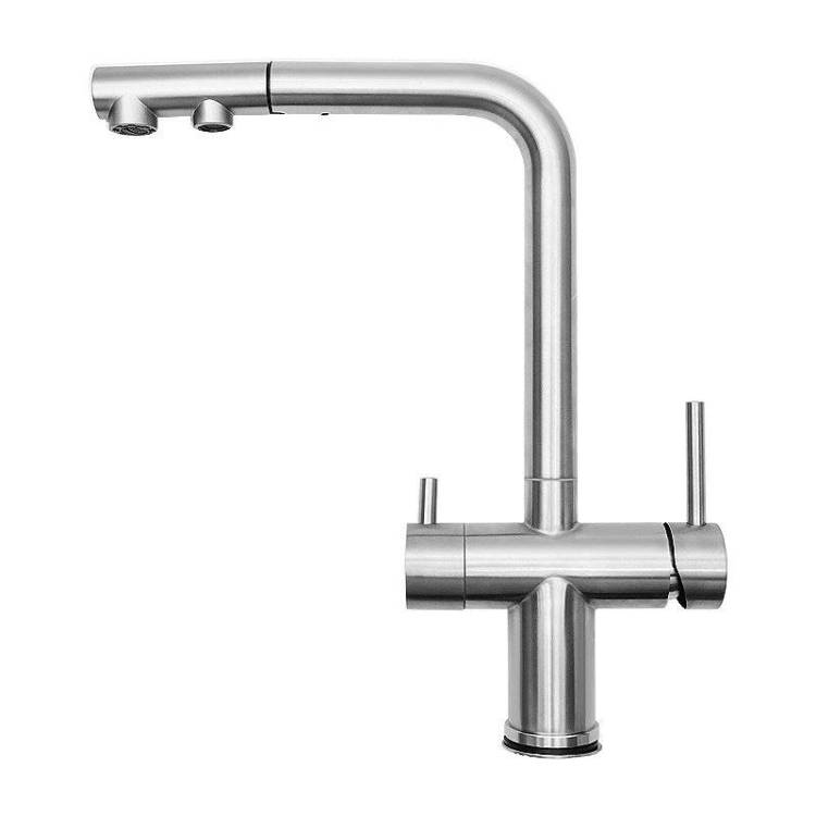 Смеситель для кухни Osgard Balans Plus 35973 под фильтр, с выдвижным изливом, никель