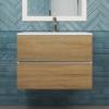 Тумба под раковину Uperwood Barsa 2930205156 подвесная, белая, дуб сонома, 70 см фото 4