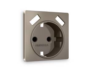 Лицевая панель для электрической розетки с заземлением со шторками 2USB A+A Ambrella Volt Alfa AP6390