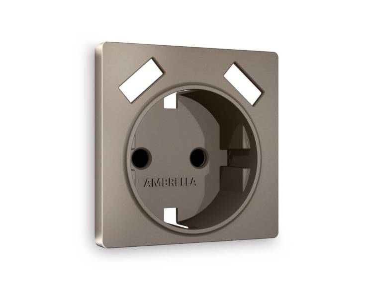 Лицевая панель для электрической розетки с заземлением со шторками 2USB A+A Ambrella Volt Alfa AP6390