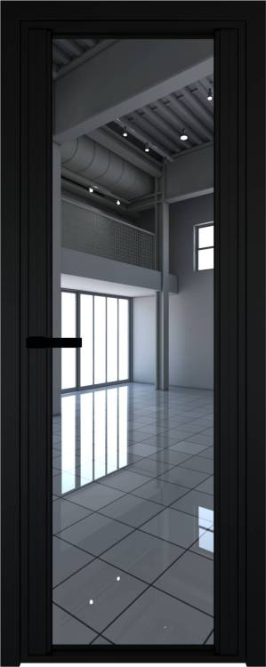 Межкомнатная дверь Profil Doors 2 AGP цвет профиля Черный, стекло безопасное 6 мм зеркало 600x2000