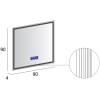 Зеркало Cezares 45063 90x90 с LED подстветкой, К6500, сенсорным выключателем, с антизапотеванием, радио и датчиком температуры фото 5