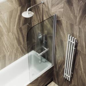 Шторка на ванну MaybahGlass MGV-787-5 70x140, поворотная, стекло сатин 6 мм, профиль хром матовый, с полотенцедержателем