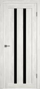 Межкомнатная дверь Владимирская Фабрика Дверей Atum 2 Nord Vellum стекло Black Gloss 600x2000