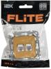 Розетка компьютерная RJ45 2-местная IEK Flite FI-K22-1-K89 шамуа фото 2