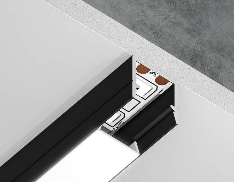 Профиль алюминиевый накладной Ambrella light Illumination GP1650BK