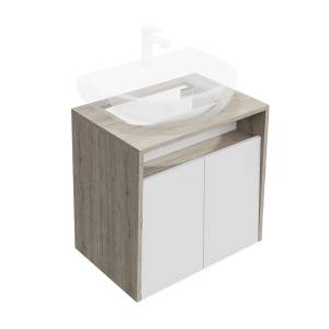 Тумба под раковину Kerama Marazzi Pro PRO.60.2\WHT подвесная 2 дверцы 60, белая глянцевая