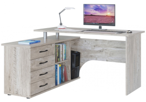 Стол письменный Woodville КСТ-109Л 369012 дуб юкон левый 140x127x75