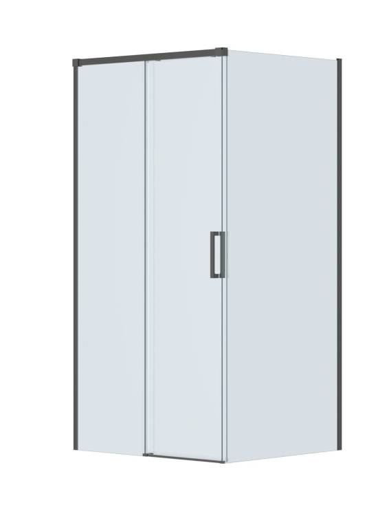 Душевой уголок Cezares PLANE-AH-1-100/90-C-GM профиль оружейная сталь, стекло прозрачное, 100x90x195