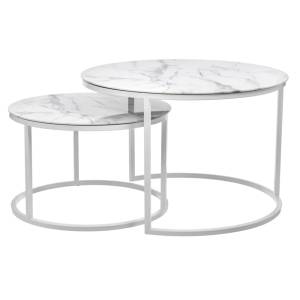 Набор из 2 журнальных столов Bradex Home Tango RF 0600 белый мрамор