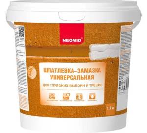 Шпатлевка замазка универсальная для выбоин и трещин Neomid 1.4 кг