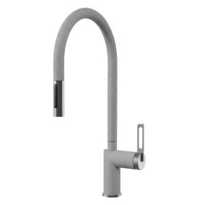 Смеситель для кухни Granula GR-8172 базальт, с выдвижным изливом