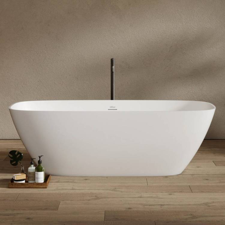 Ванна из искусственного камня Abber Stein AS9632 165x70.5 белая матовая