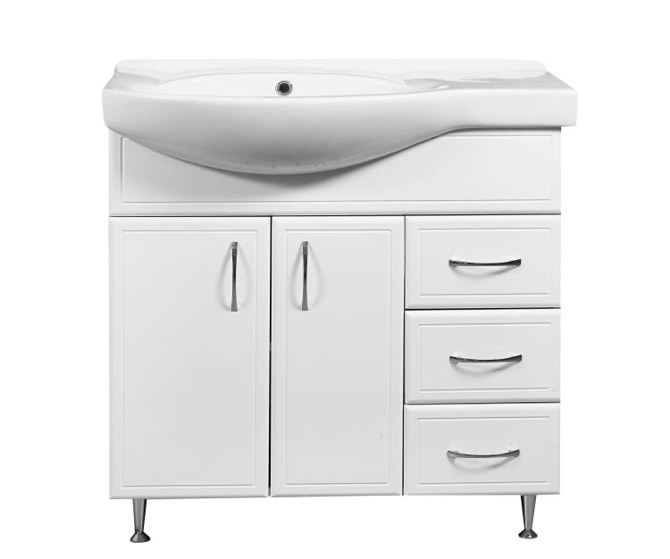 Тумба с раковиной Stella Polar Концепт 82 SP-00000130 правая, белый, раковина Коралл 83, правая