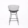 Стул барный Stool Group Bertoia BTY-24L-P6 BL/BL с черной подушкой фото 4