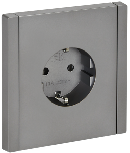 Розетка 1-местная с заземлением IEK Forte&Piano FP-R11-16-K46 сталь