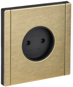 Розетка 1-местная с защитными шторками IEK Forte&Piano FP-R13-10-M-K37 шампань