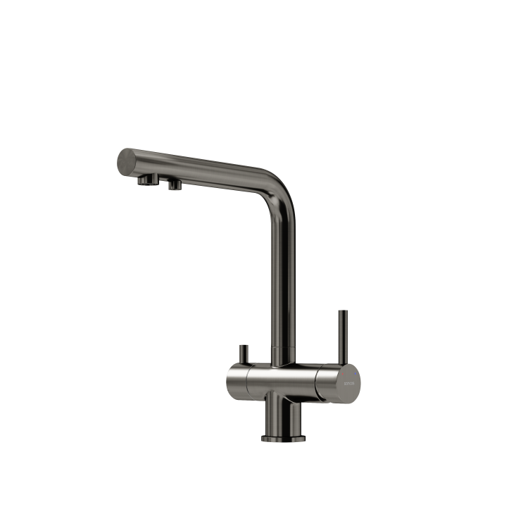 Смеситель для кухни Sancos Foster SC4014GG с возможностью подключения фильтра для воды, вороненая сталь