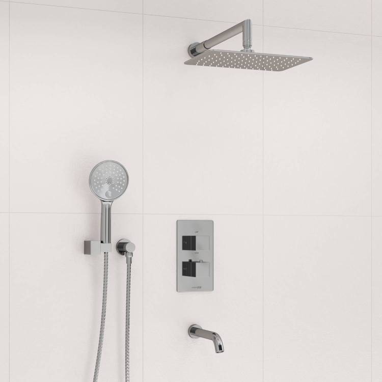Душевой комплект Wasserkraft A171519 Thermo встраиваемый, с верхней душевой насадкой, лейкой и изливом, хром