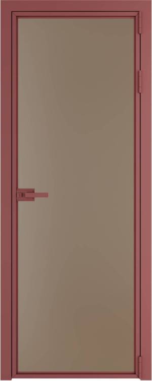 Межкомнатная дверь Profil Doors 1 AX цвет профиля Красный антрацит, стекло безопасное 6 мм монохром капучино 700x2000