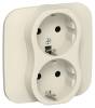 Розетка 2-местная с заземлением IEK Flite FI-R21A-16-1-K86 сливочный