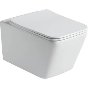 Унитаз подвесной SantiLine SL-5007MW безободковый, с крышкой-сиденьем микролифт