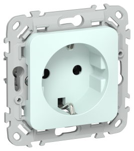 Розетка 1-местная с заземлением IEK Flite FI-R11-16-1-K94 холодный лед