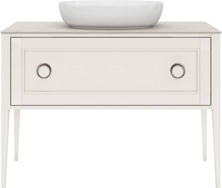 Тумба с раковиной Kerama Marazzi Plaza белый, тумба PL.CN.120.1+1\WHT.M + рак. PLR.wb.60