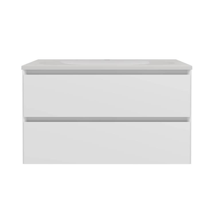 Тумба с раковиной Vincea Luka Soft-Touch (Люка Софт-Тач) 80 матовый белый, раковина VCB-4H800W, белая