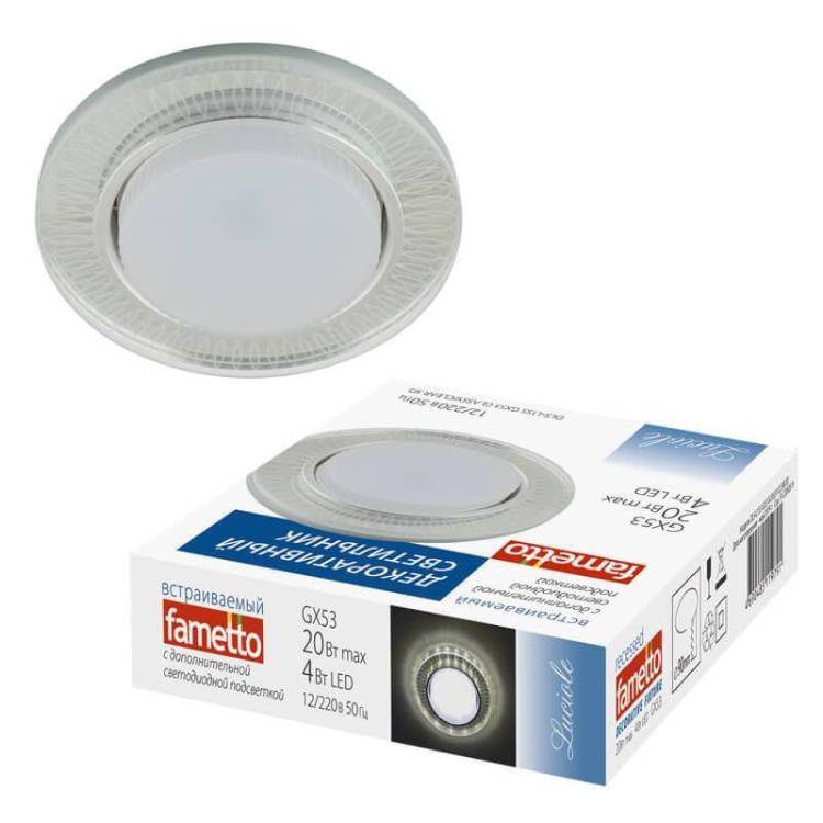Встраиваемый светильник Fametto Luciole 155 DLS-L155 GX53 GLASSY/CLEAR 3D