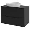 Тумба с раковиной Orange Line Li-70TubMDF+B07-500W черный матовый, 70 см
