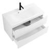 Тумба с раковиной Belbagno Marino MARINO-1100-2C-SO-BO-P 110x45x50 Bianco Opaco подвесная с двумя выкатными ящиками фото 5