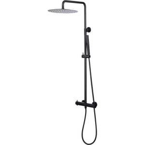 Душевая стойка Allen Brau Fantasy 5.11001-31 черная матовая, с термостатом