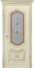 Межкомнатная дверь эмаль Шейл Дорс Соло R-0 B3, остекленная, шампань, патина белое золото 600x2000