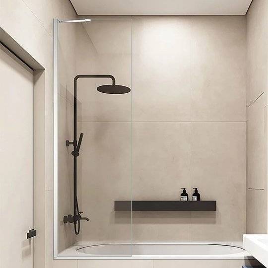 Шторка на ванну Veconi Palau PL-84 профиль хром, стекло прозрачное, 100x150