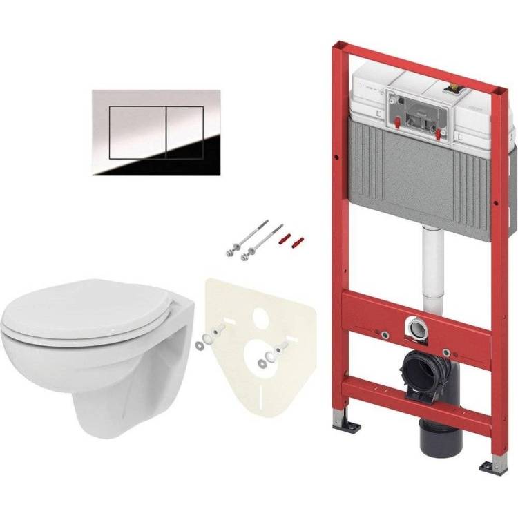 Комплект Унитаз подвесной Ideal Standard Eurovit K881201 + Инсталляция TECE Now 9400412 4 в 1 с кнопкой