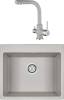 Комплект Paulmark Kante PM106052-GR серый + Смеситель Paulmark Essen Es213011-310 для кухонной мойки, серый