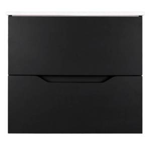 Тумба с раковиной Orange Line Li-60Tub+Ra подвесная, черный матовый